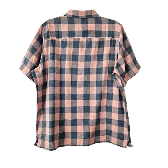 Mens 2XB Big & Tall Goodfellow & Co Pink & Blue Plaid Short Sleeve Cotton Shirt - Picture 2 of 9